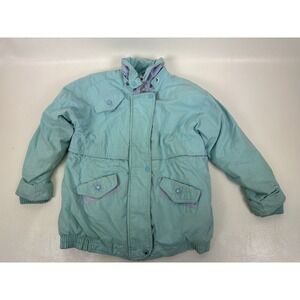 Giacca Vintage Jacket Coat Womens S Aqua Blue
